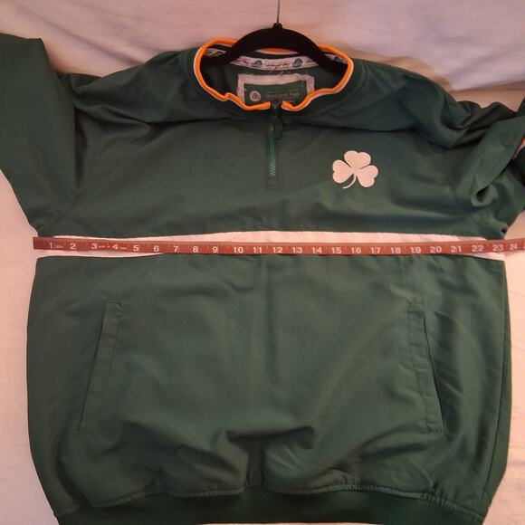 Donegal Bay Athletic Rugby Pullover 1/4 Zip Windbreaker Jacket Green & White-S - Picture 5 of 15
